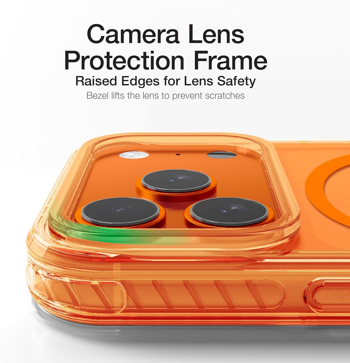 AMAZINGthing for iPhone 17 Pro [Titan Pro Case], Designed for MagSafe Accessories, 12FT Drop Proof, Magnetic Phone Cover, Military Grade Protection, Anti Yellowing, Transparent, Orange