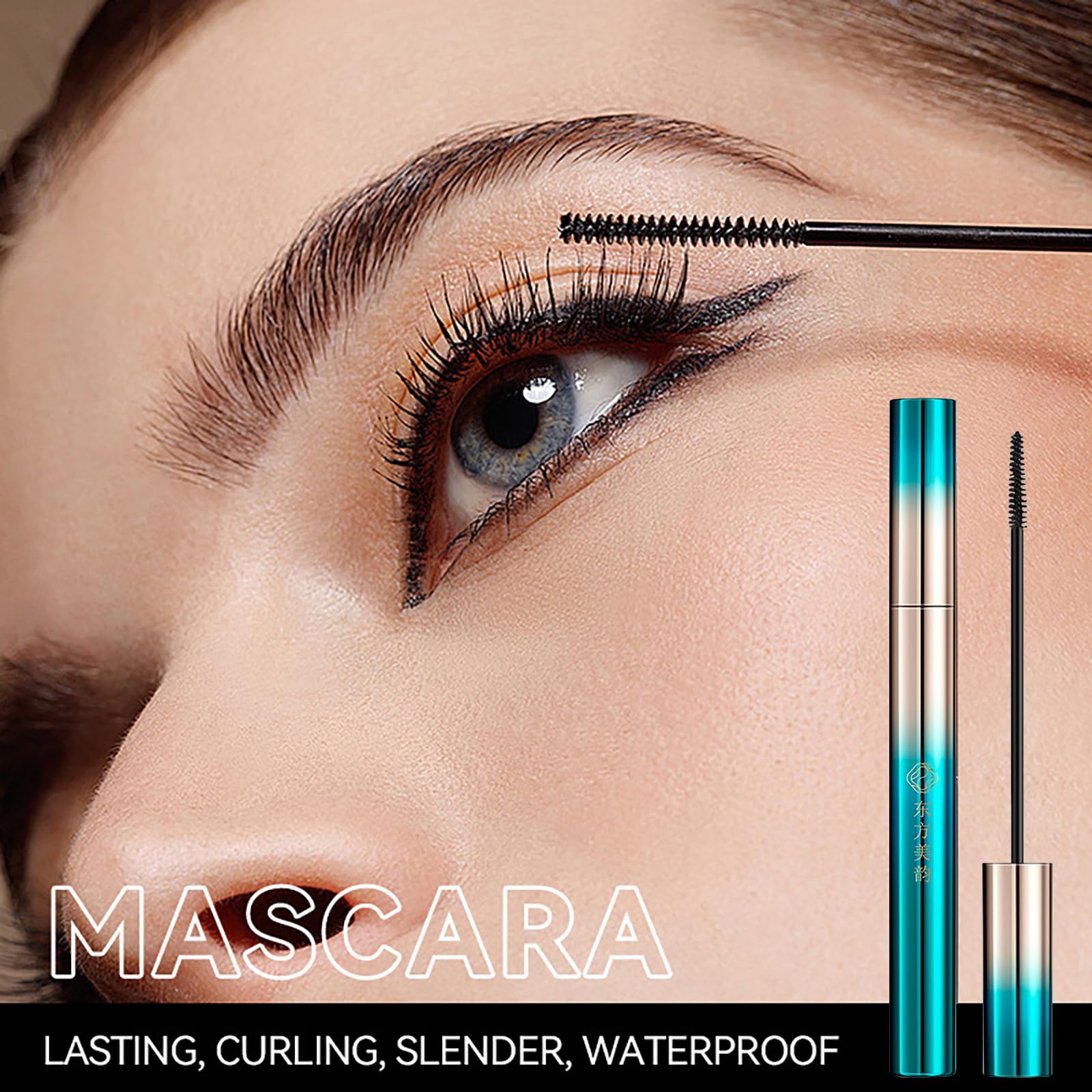 Waterproof Ultra Fine Mascara Lengthens, Thickens & Catches Tiny Eyelashes - Ideal for Fine and Short Lashes - Skinny, Black Mascara - Image 2