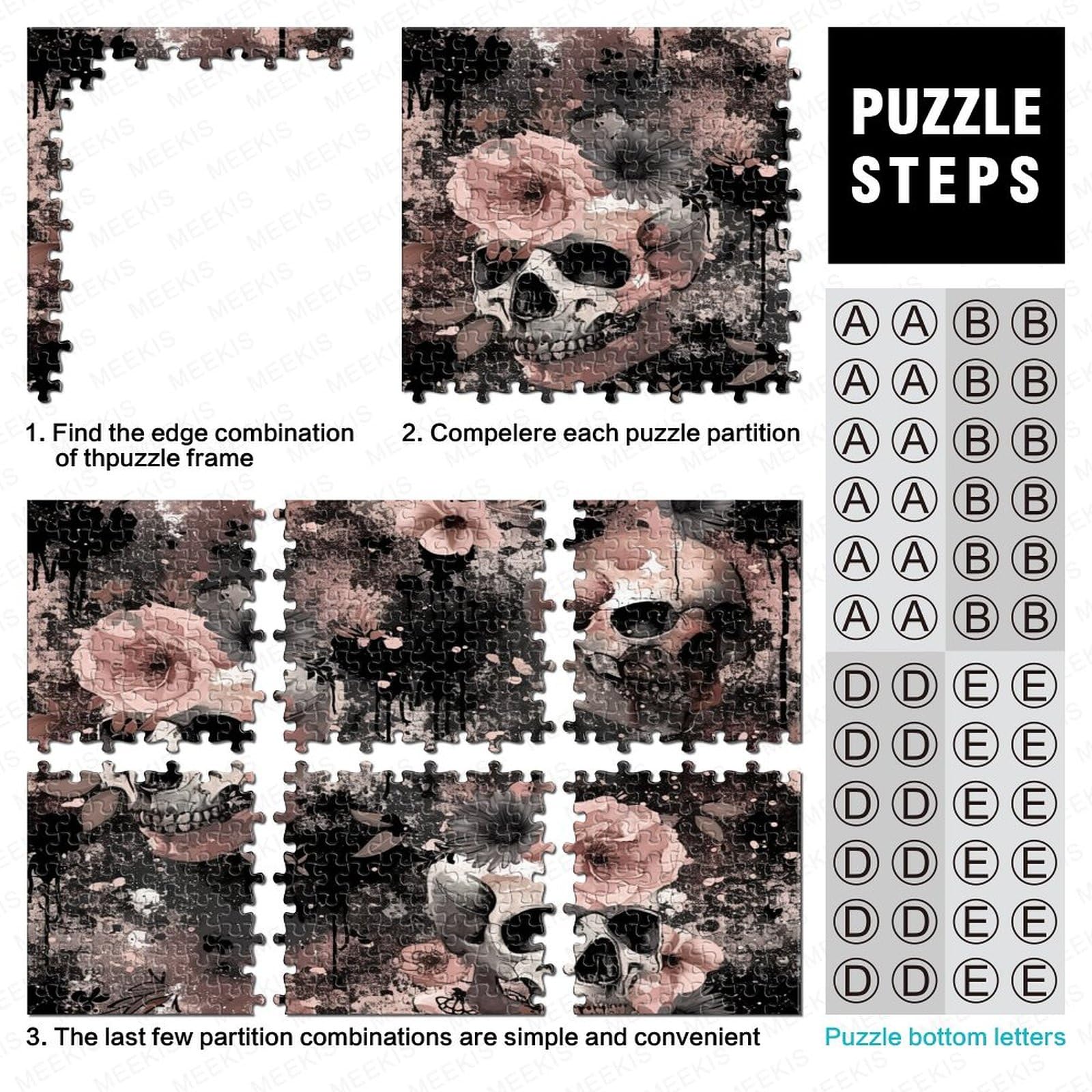 Czaszka Puzzle dla dorosłych 1000 sztuk Puzzle dla dorosłych 1000 sztuk Puzzle Prezent Świetny wybór dla miłośników puzzli do relaksu 1000 sztuk (75 x 50 cm)