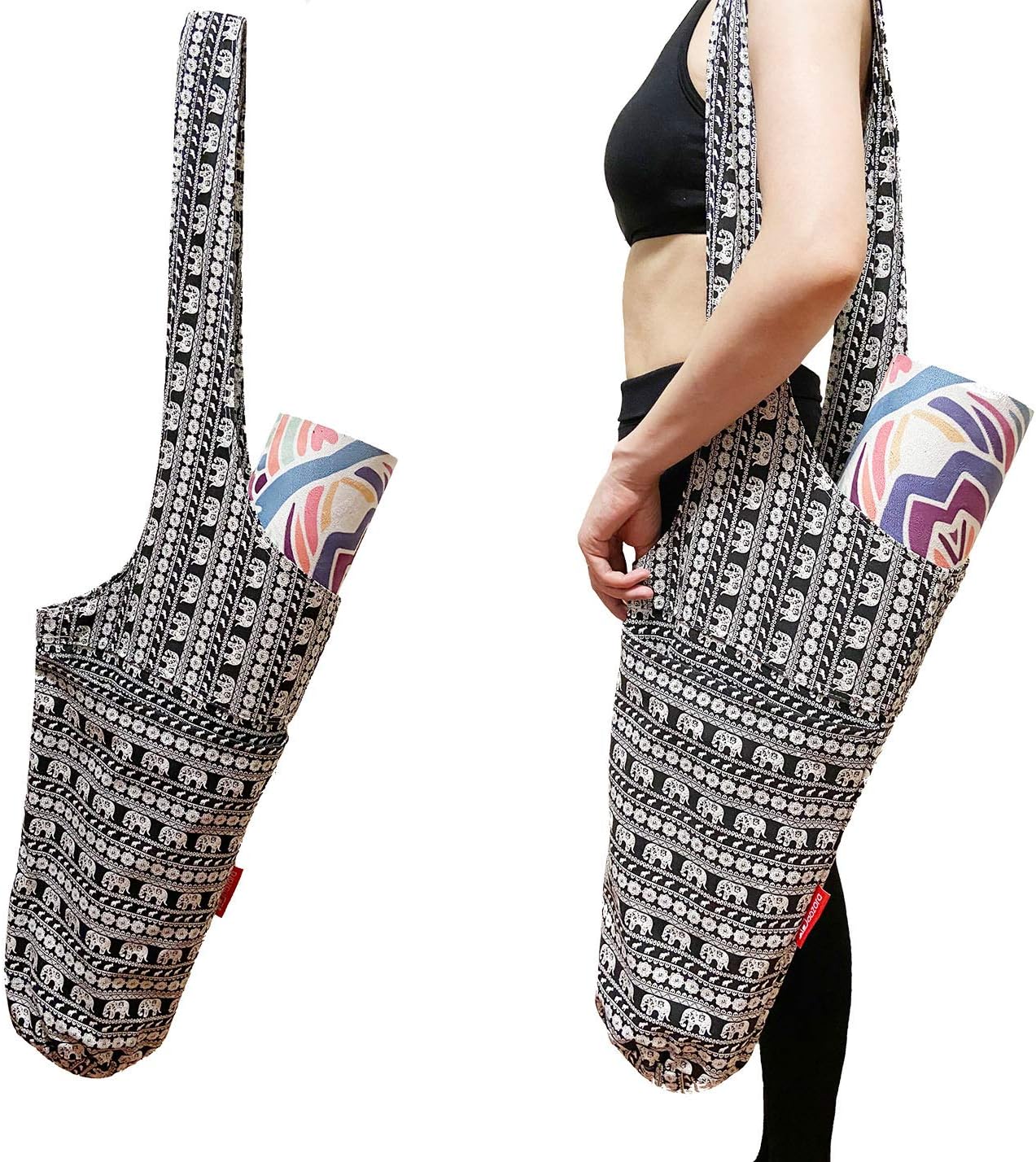 Aozora Yoga Mat Bag Yoga Mat Tote Sling Carrier with Large Side