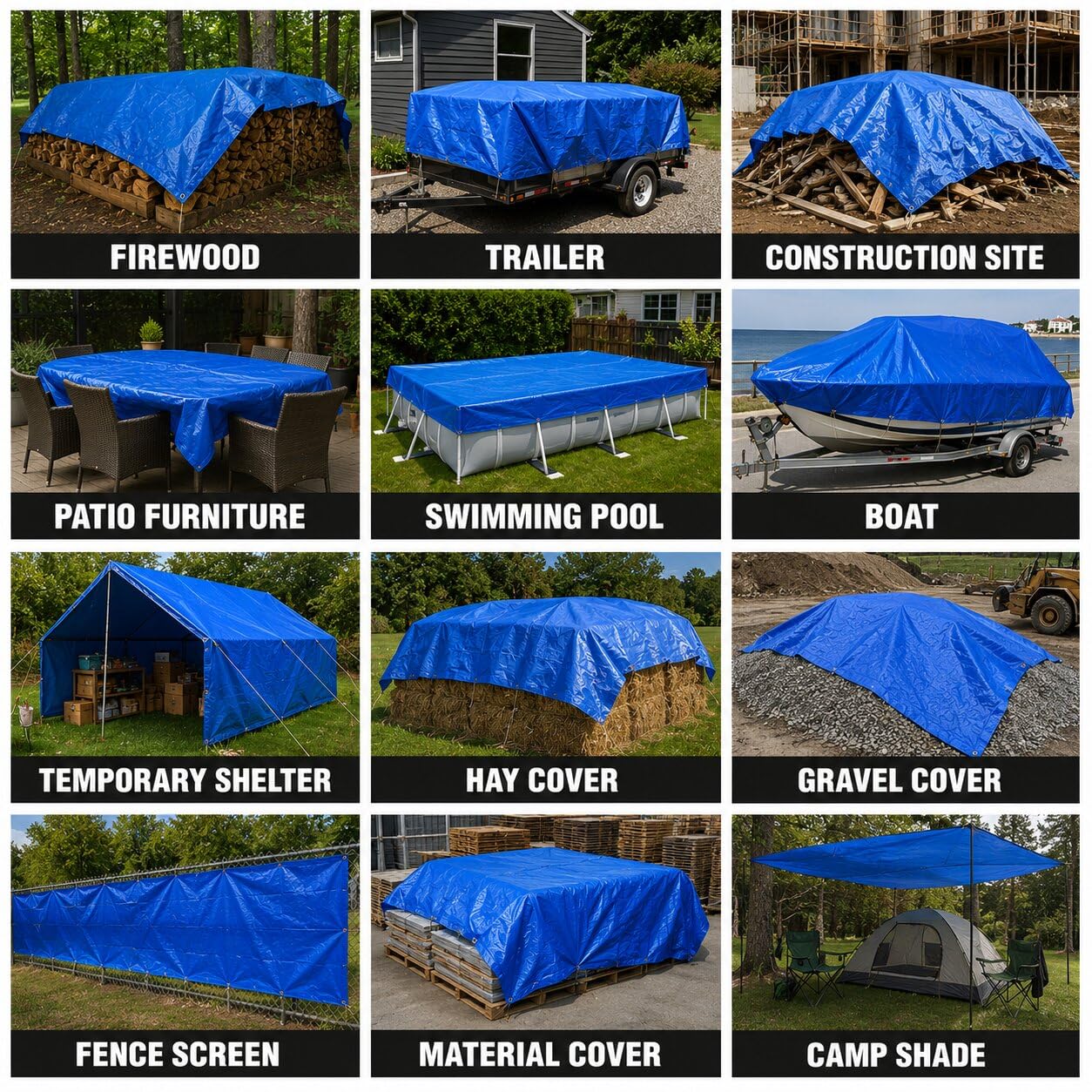 Tarkka 18x15ft Blue Tarpaulin Sheet, 120 GSM Virgin Waterproof Tirpal/Tadpatri Cover with Reinforced Eyelets & UV Protection for Home, Farm & Truck, 1 Sheet — Amazon image 5