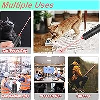 Vista 5 de MEUSNO Puntero láser, puntero láser de alta potencia, puntero láser rojo recargable de alta potencia para presentaciones al aire libre, gato, perro