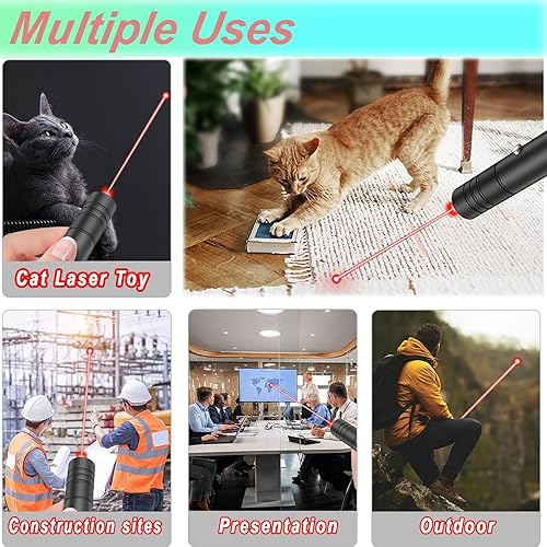 Miniatura 5 de MEUSNO Puntero láser, puntero láser de alta potencia, puntero láser rojo recargable de alta potencia para presentaciones al aire libre, gato, perro