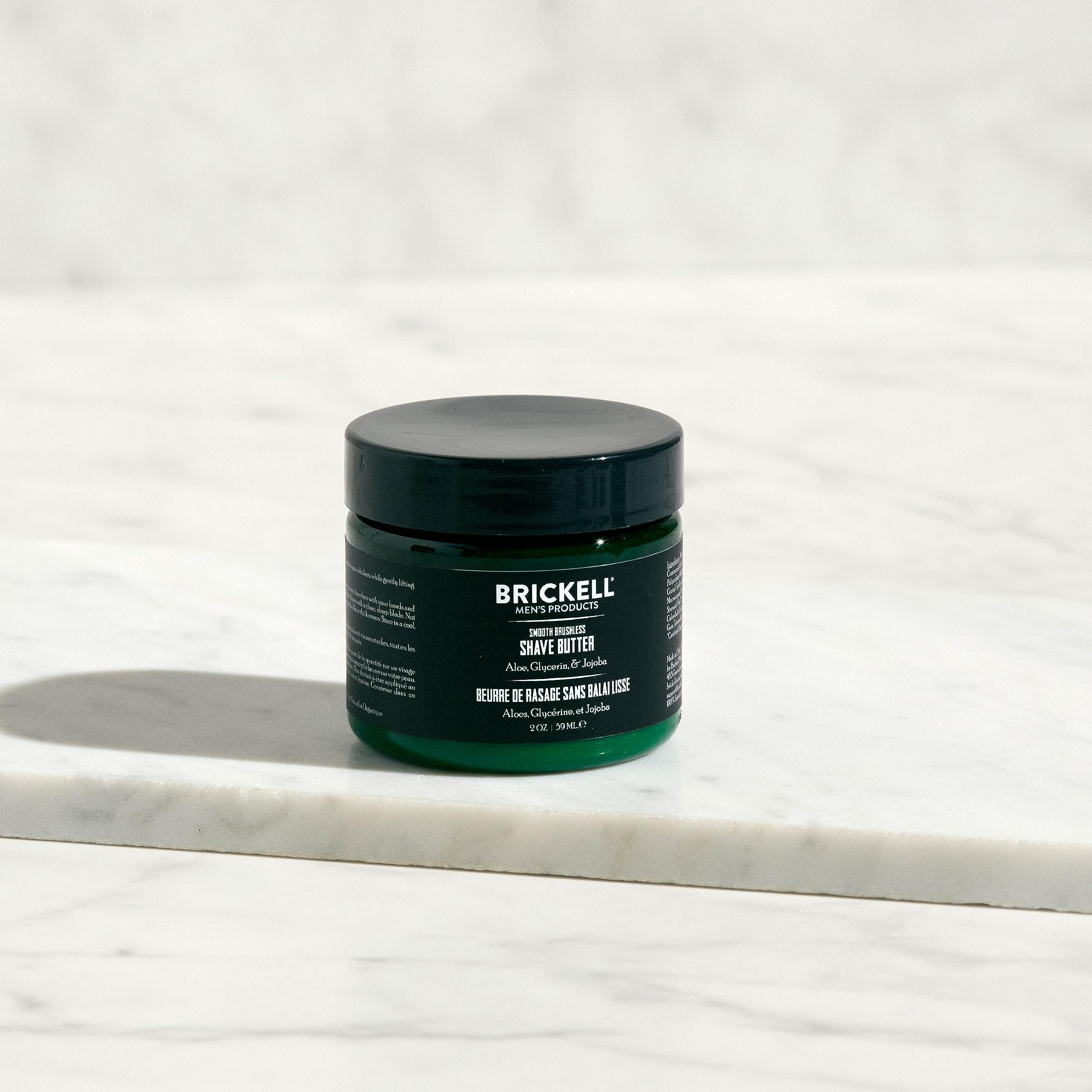 Brickell Men's Burro da barba liscia senza pennello per Uomo, Lozione da Barba Liscia Naturale e Biologica, 59ml, Naturale ed Organico, Non profumata
