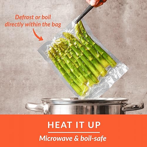 Miniatura 8 de Bolsas selladoras al vacío, juego de 2 rollos de 8 x 50 pies sin BPA, sellado al vacío para preparación de comidas, bolsas de vacío de alimentos de