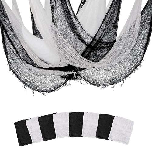 Sunlisky Halloween Creepy Cloth - 8 Pack (4 Black/4 White)-
