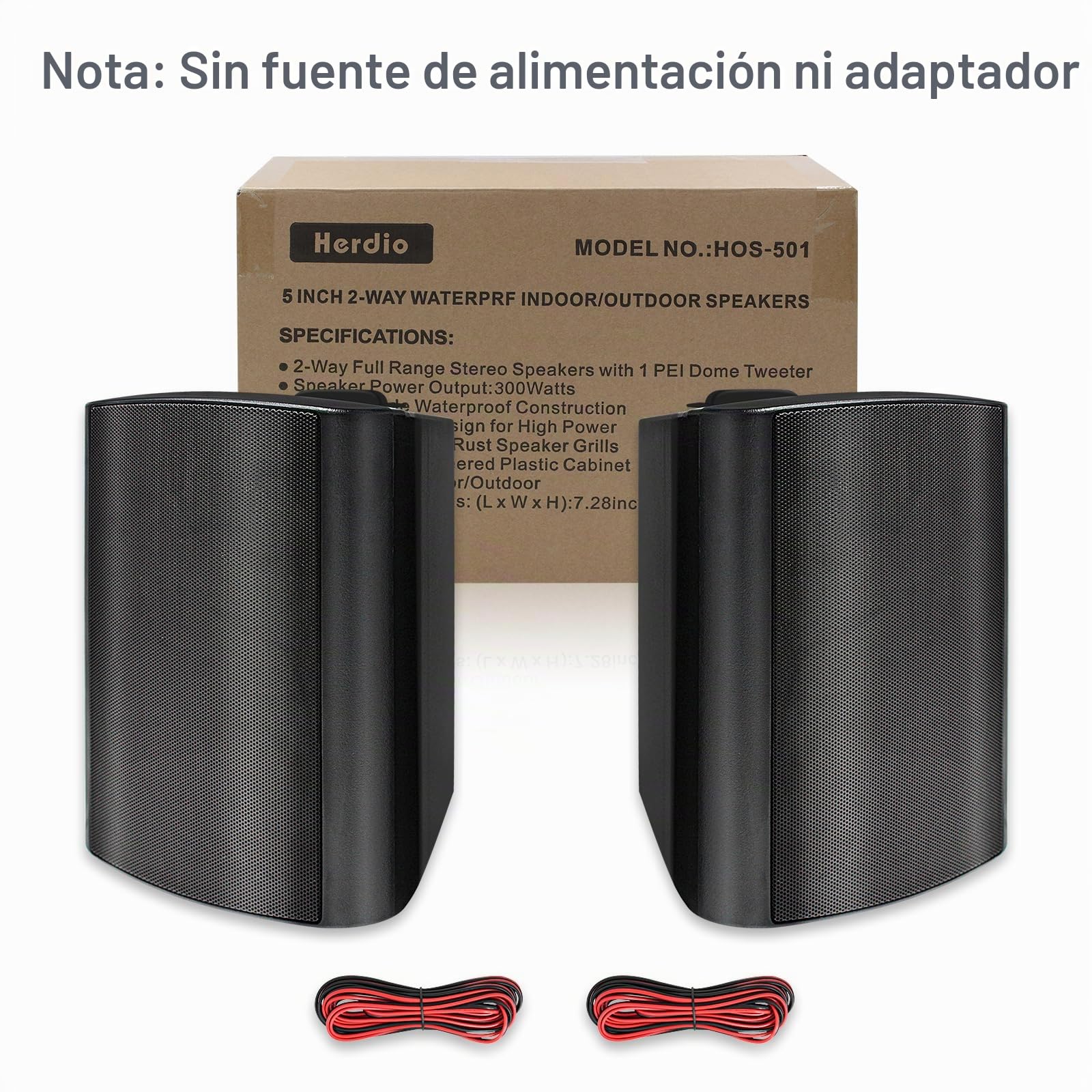 Herdio 5.25 Pulgadas Altavoces de Cubierta para Patio Interior y Exterior de 200 vatios Sistema de Montaje en Pared para Todo Clima Un par (Negro)