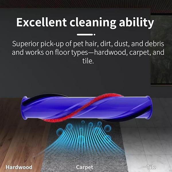 Convient pour la brosse d'aspirateur Dyson, idéale pour nettoyer les poils d'animaux, compatible avec le rouleau haute performance Dyson V6 et V7, pour le nettoyage de différents types de sols (1 pcs) - 3