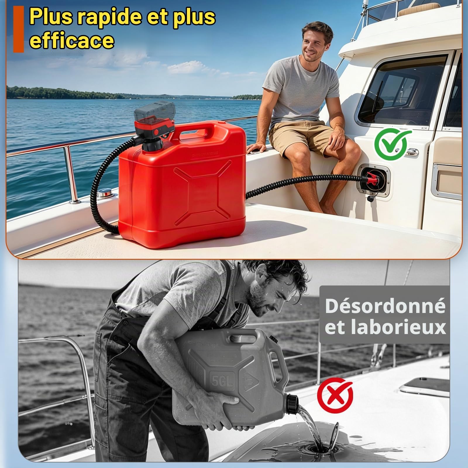 Pompe a carburant avec arrêt automatique et alarme,20L/min,pour essence,diesel et huile.Compatible avec les batteries Makita 18V LXT (BL1850, BL1830, BL1840, etc.).pompe electrique carburant portable.