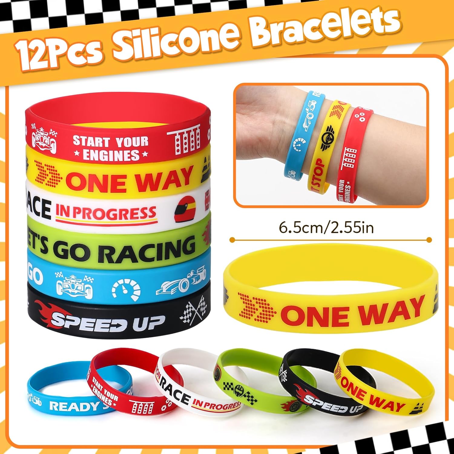 Race Car Party Favors for Kid, Racecar Wodden Painting Crafts Kit Mini Pull Back Cars Silicone Bracelets Boy Birthday Goodie Bag Stuffer Filler Class Prize Racing Birthday Party Supplies Decor