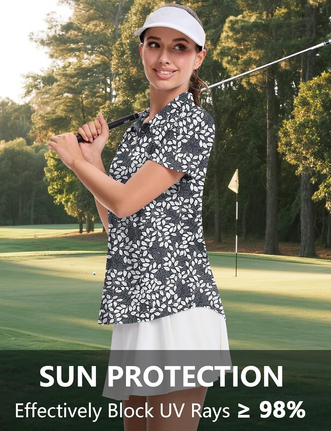 LOMON Womens Golf Polo Shirts Summer Short Sleeve 1/4 Zip Tops Moisture Wicking Casual Tennis Activewear with Pockets - Image 2