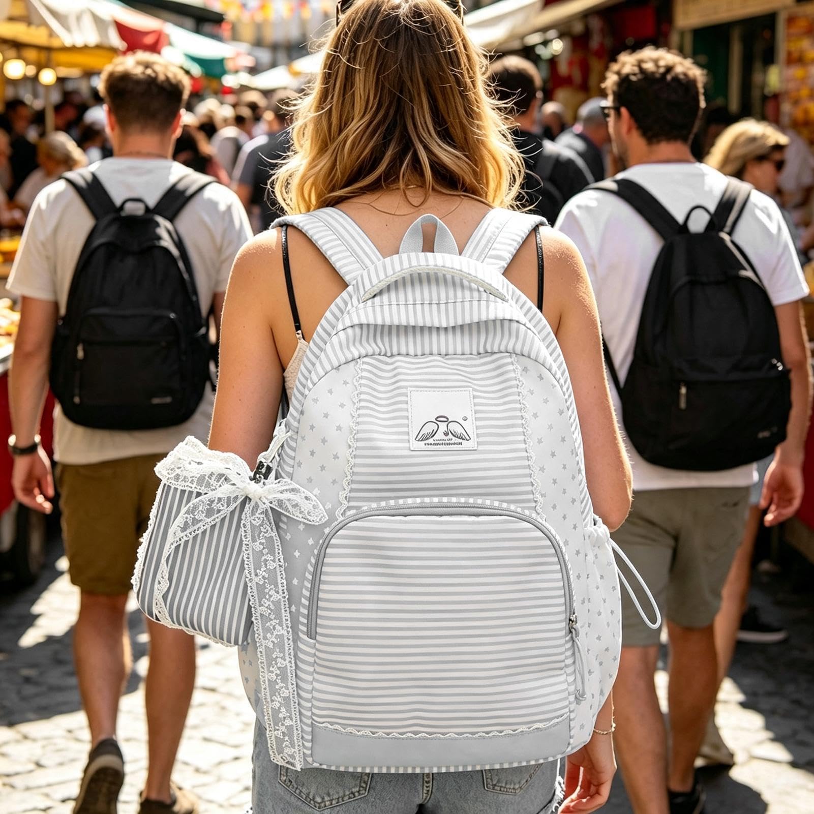 Generico Zaino Scuola per Ragazze Impermeabile Leggero Grande Capacità | Zaino Scolastico Multi-Scomparto Adolescenti Studentesse Donne Aula Scuola Elementare Campeggio Weekend Gita Fuori Porta