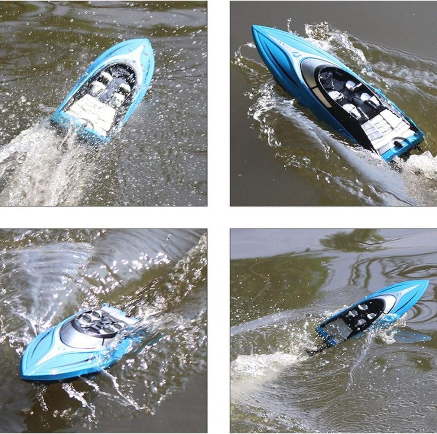 Gormery 2.4Ghz Rc Boat- 20 Mph High Speed Remote Control Boat For Adults And Kids For Lakes And Pools With 2 Rechargeable Batteries, Low Battery Alarm, Capsize Recovery - Multicolor 3