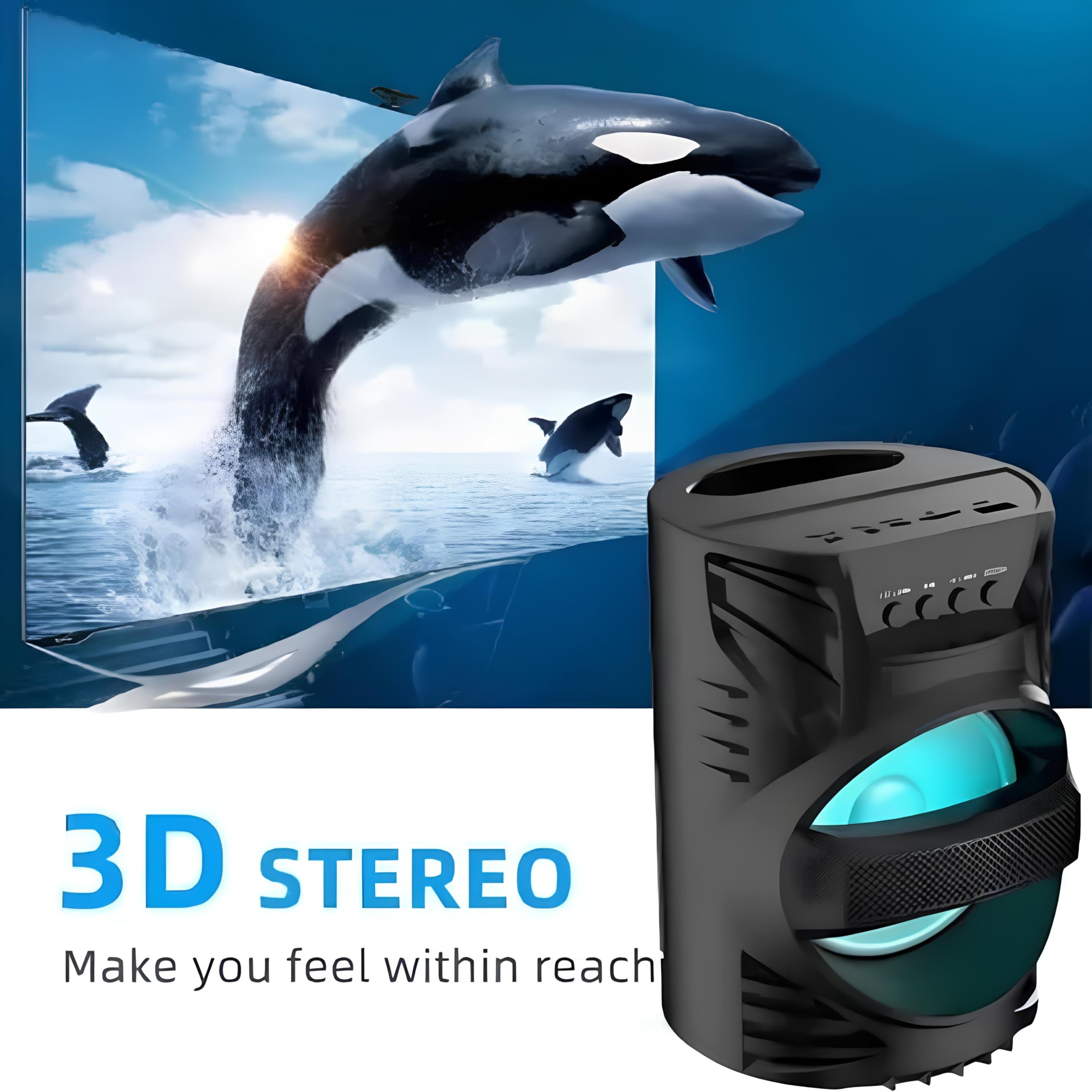 GUGGU Neuton Wireless Bluetooth Speaker with Mic, USB Port, Memory