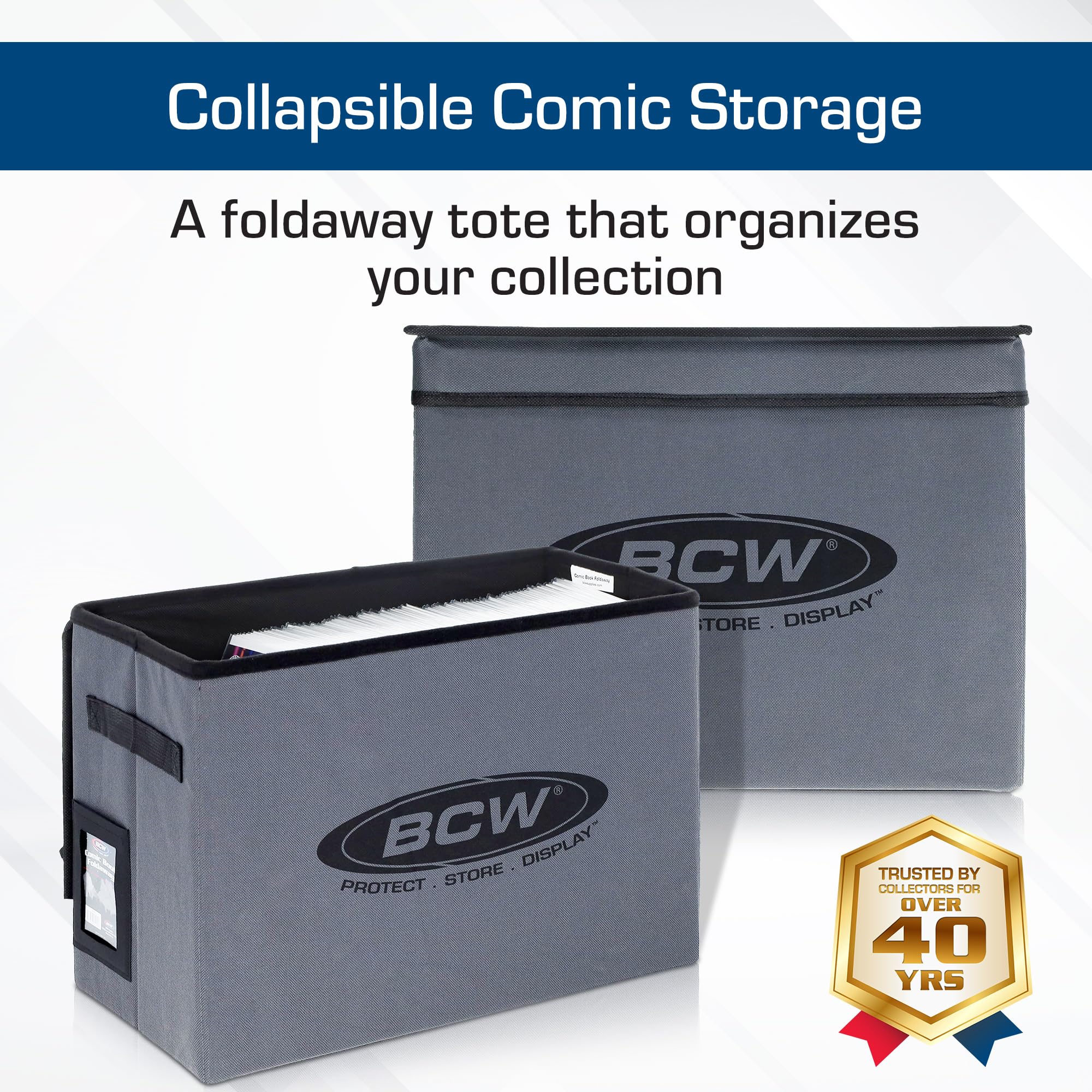 BCW Boîte de rangement pliable et légère pour bande dessinée 2 ct - Chaque boîte peut contenir 125-150 bandes dessinées à manches et à bord