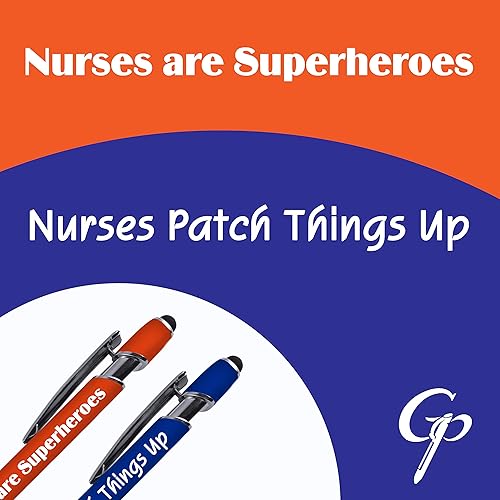 Miniatura 5 de Greeting Pen Juego de bolígrafos de enfermera con metal recubierto suave al tacto y lápiz capacitivo, paquete de 6 unidades 36109