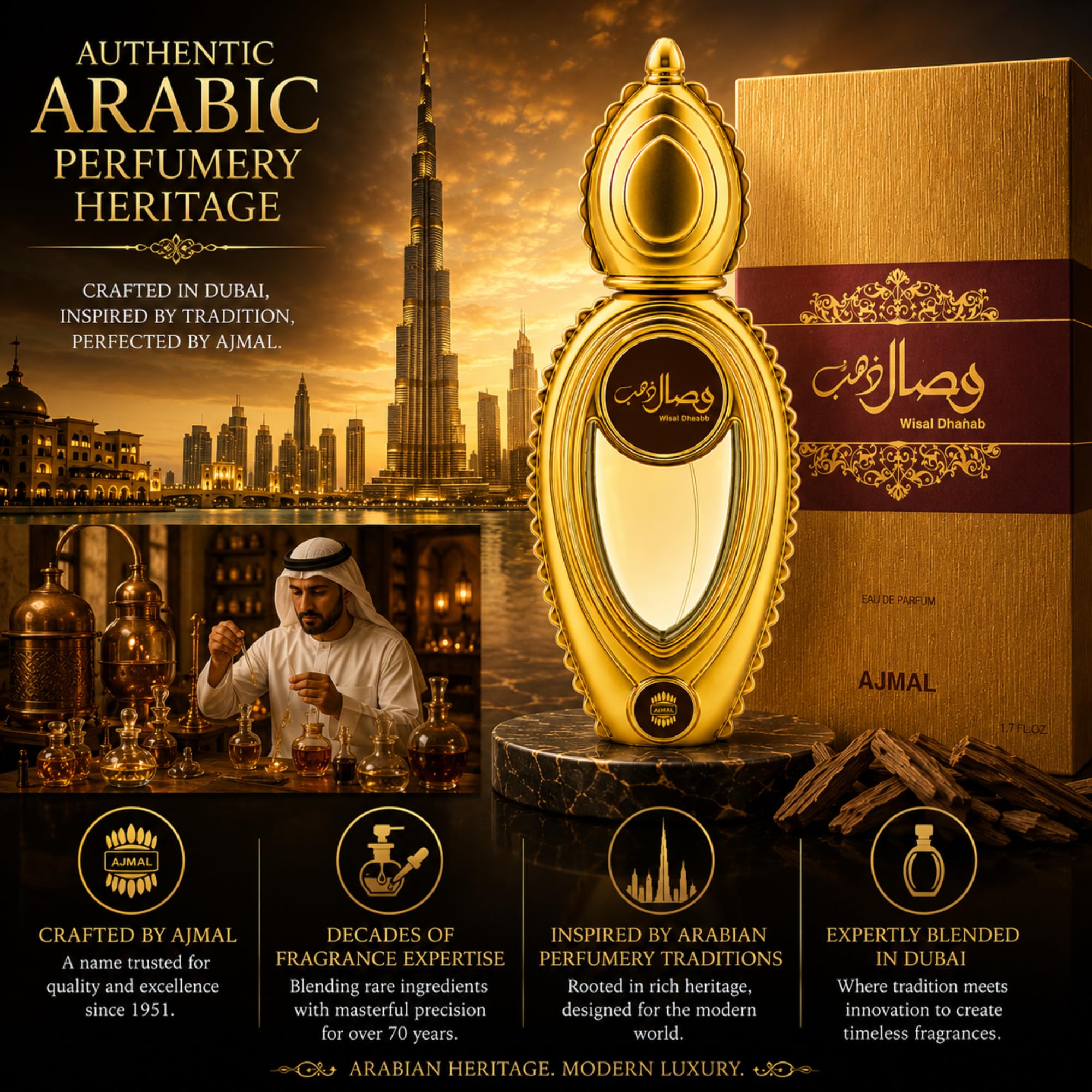 Wisal Dhahab by Ajmal Eau De Parfuim Spray (Unisex) 1.7 oz