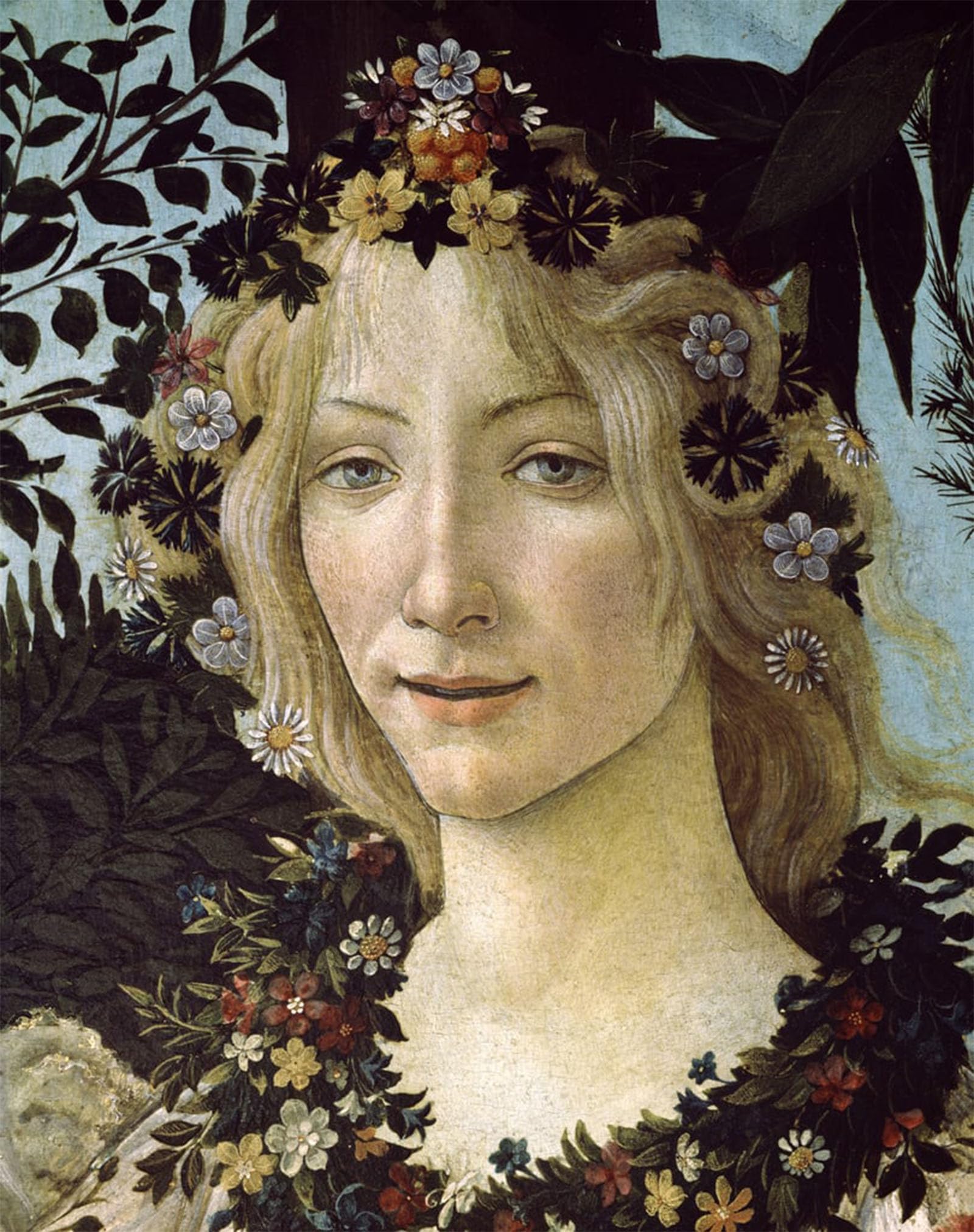 SERENDIPITP Abstract Painting Mural Print Picture Wall Decor Painting Springtempera on detail of by Sandro Botticelli Vintage Wall Artwork for Home Decor 60x90cm