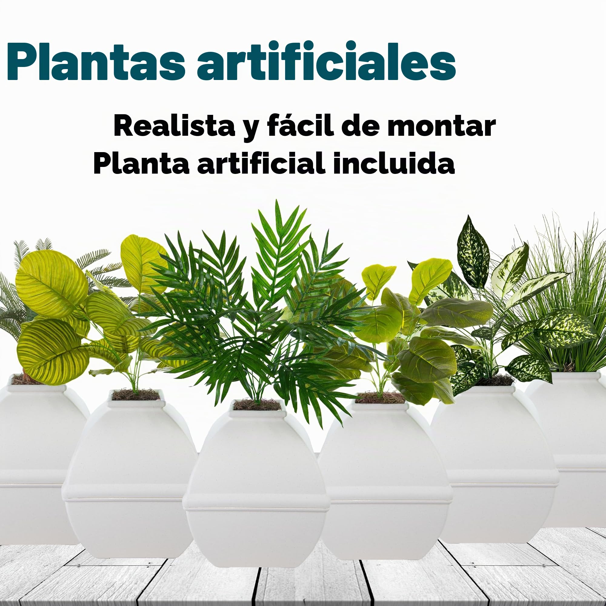 Good Pet Stuff, The Courtyard - Caja de Arena Oculta, Plantas Artificiales y Caja de Arena Cuadrada Cerrada para Gatos, Filtro ventilado y de Olor, fácil de Limpiar, Abedul Blanco