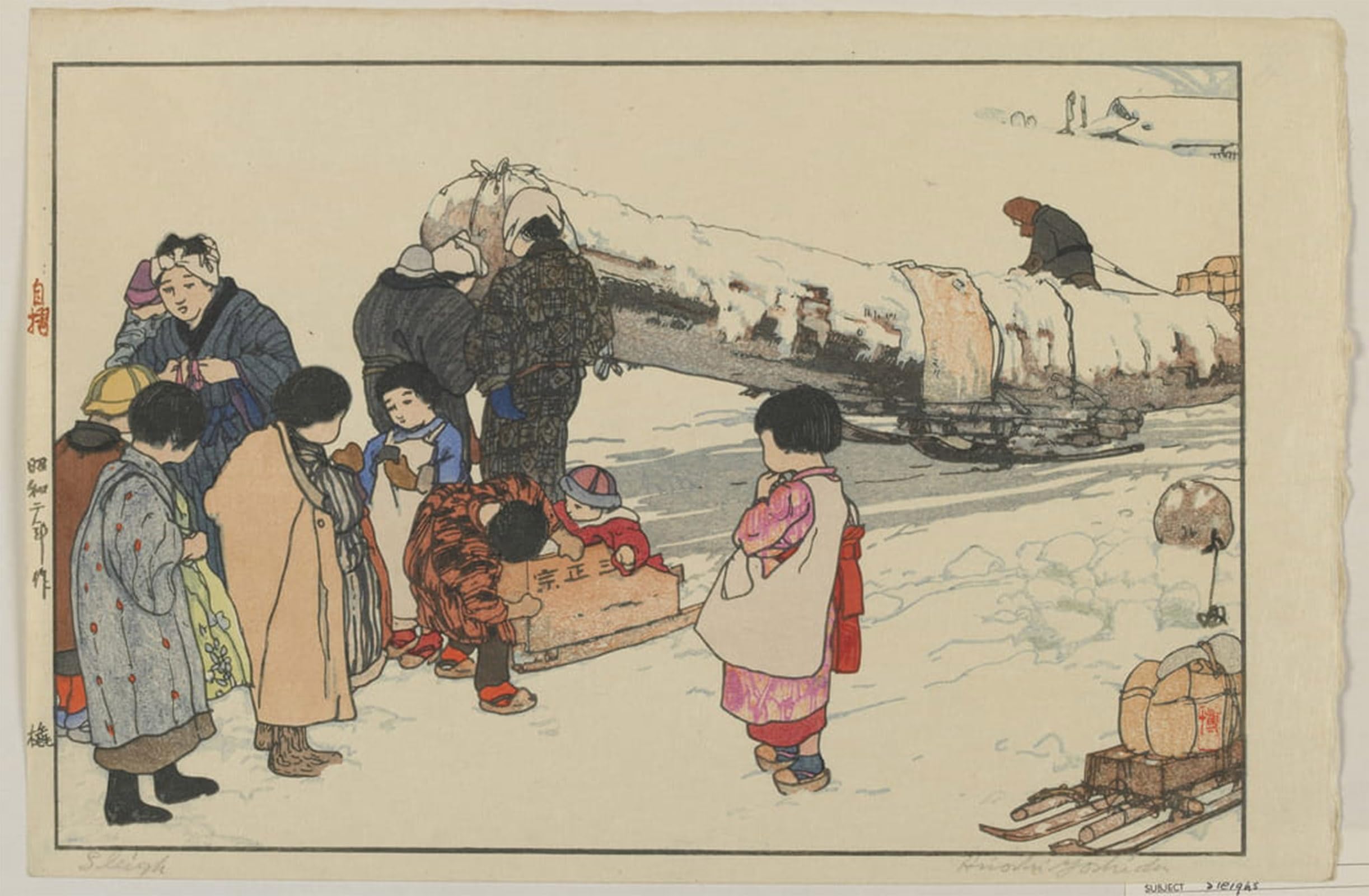 ARTXLXXBN Famous Print Painting Colorful Art Print Sleigh by Hiroshi Yoshida Canvas Art Decorations for Home Decor 60x90cm