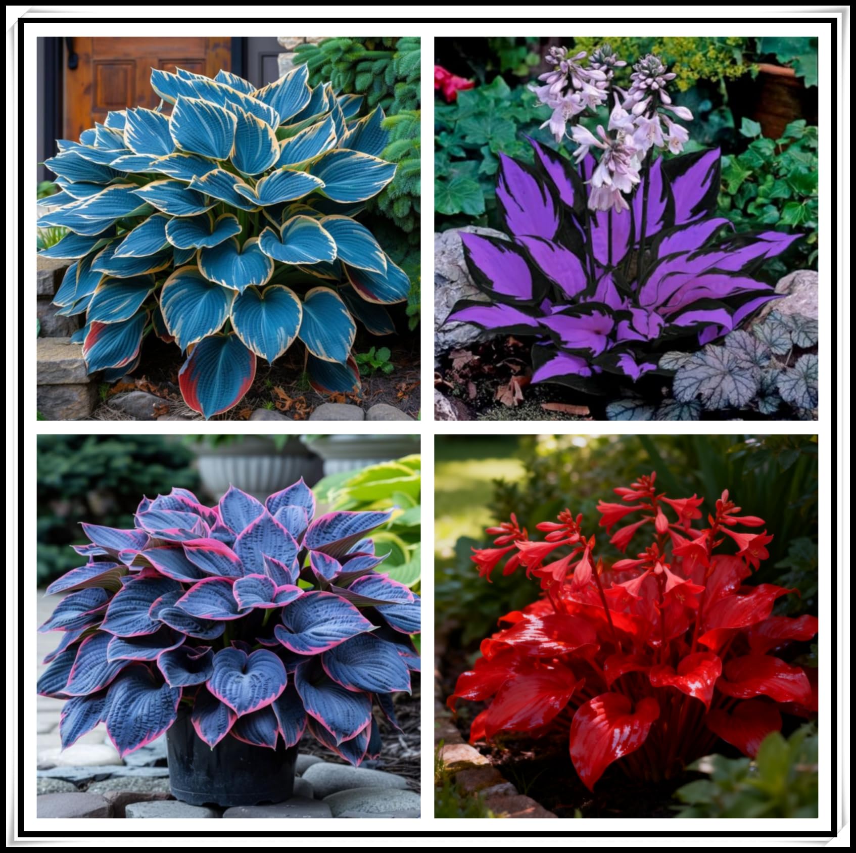 Perennial Hosta Bulbs Mixed, Fast Growing Low Maintenance, Spring & Autumn Planting for Garden Landscaping, Excellent Display-10 Bulbs-G