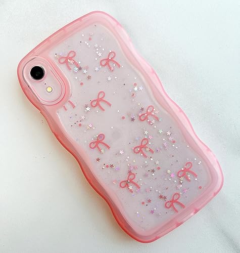 Miniatura 9 de Qokey Funda para iPhone XR, Diseño de Estrella con Purpurina y Mango de Agarre con Borde Curvo, Cubierta de TPU Transparente de Grado Militar a