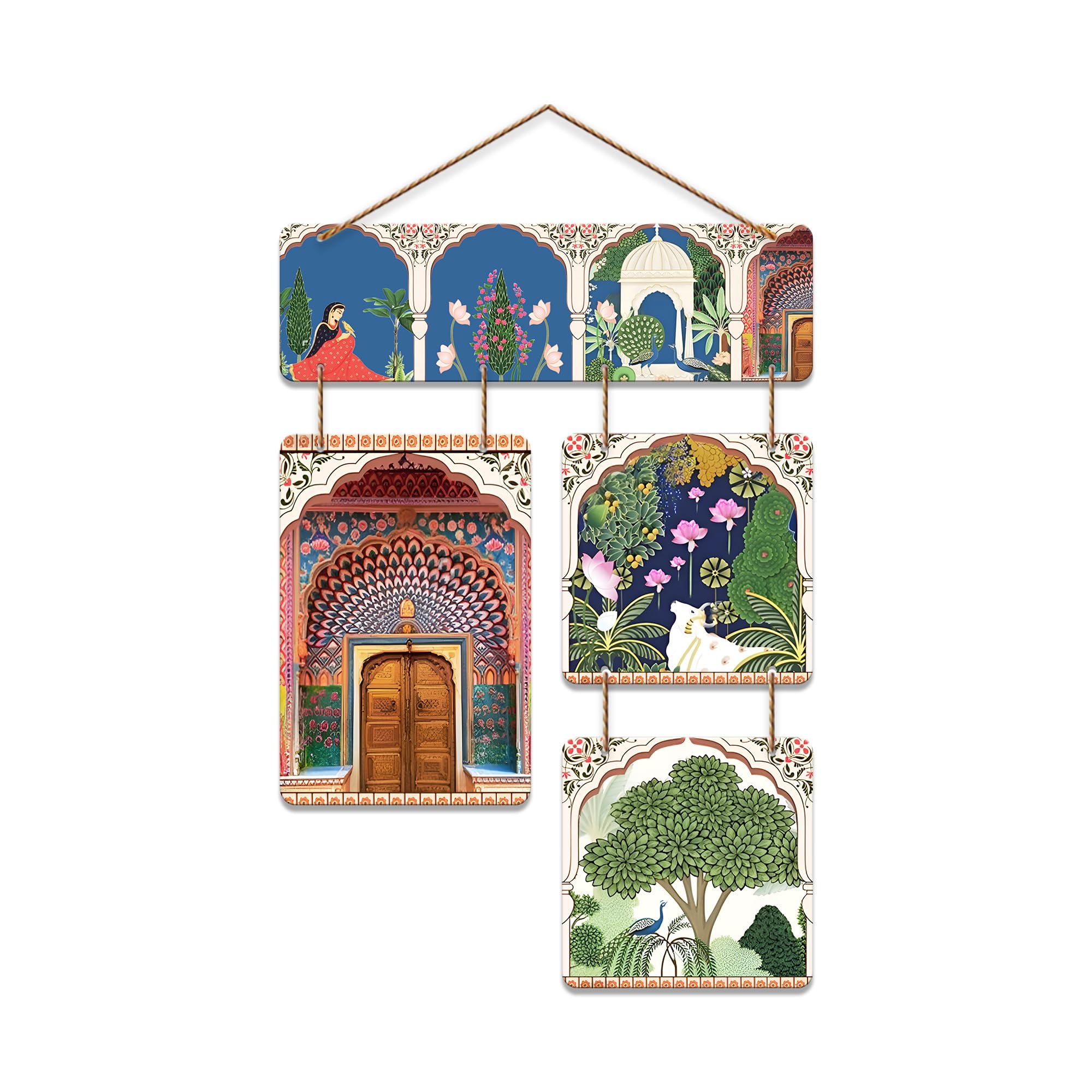 Artvibes Madhubani Art Wall Hanging Home Decorative Wall Art for Living room | Bedroom | Gifts | Wall Hanger for Decoration | Modern Decor Artwork | Wall Sculpture | Signs & Plaques (WH_6542N)-image-12