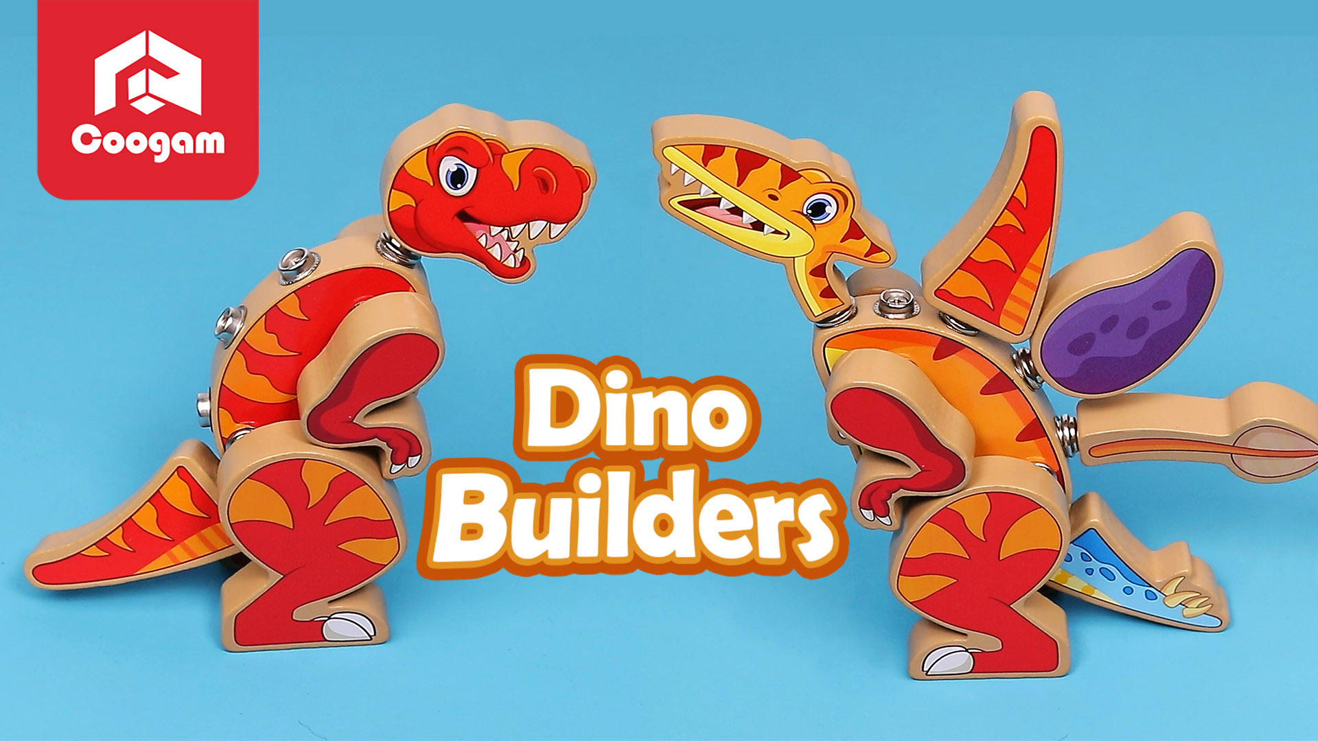 Amazon.com: Coogam Dinosaur Snap Together Building Toys, Wooden