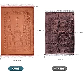 Z&Z living Space Muslim Prayer mat Extra Soft and Thick Padded Rug for Eid Travel Ramadan Islamic Gift and Great for Knees and Forehead