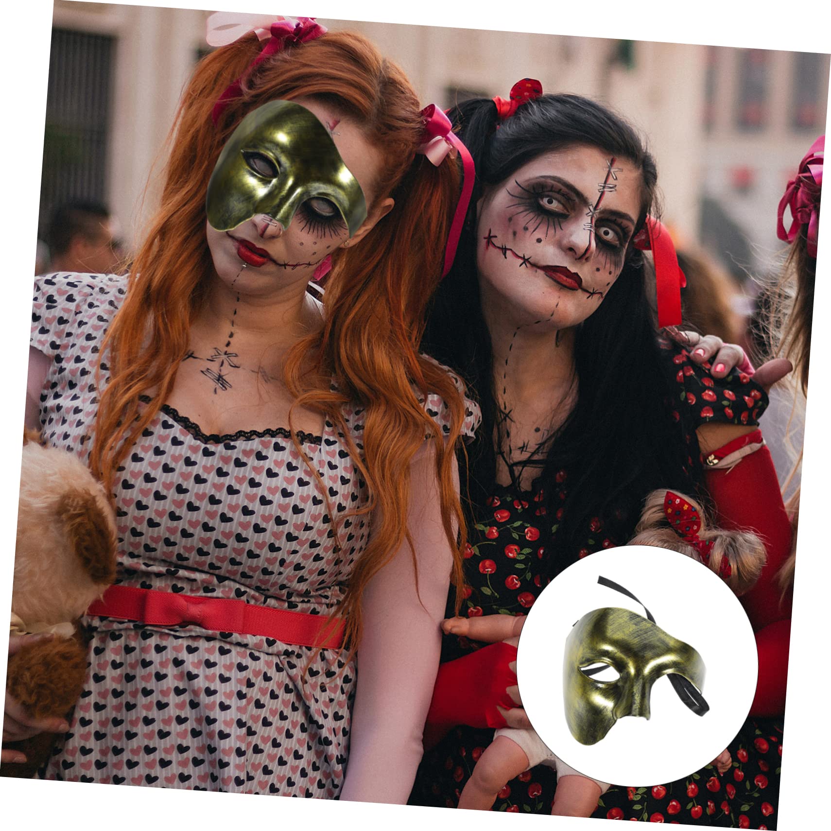 ifundom máscara de media cara un ojo fiesta de baile accesorios antiguos apuntalar Accesorio de decoración máscara de la mascarada decorativa máscara decorativa de halloween AbS