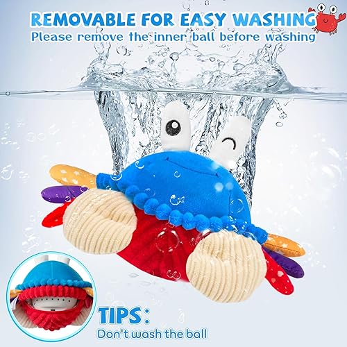 Miniatura 4 de Juguetes para bebés de 12 a 18 meses, juguete musical de cangrejo gateante  40 canciones y función de grabación, juguete para bailar caminando,