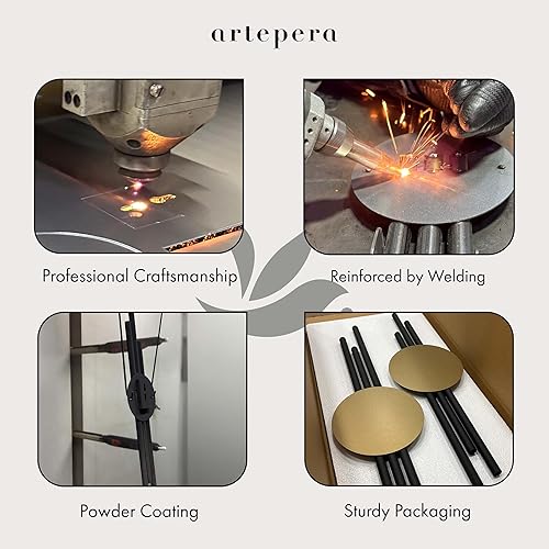 Miniatura 7 de ARTEPERA Juego de 2 piezas de arte de pared de metal de líneas antiguas, decoración de pared moderna y única, escultura de pared de metal para sala