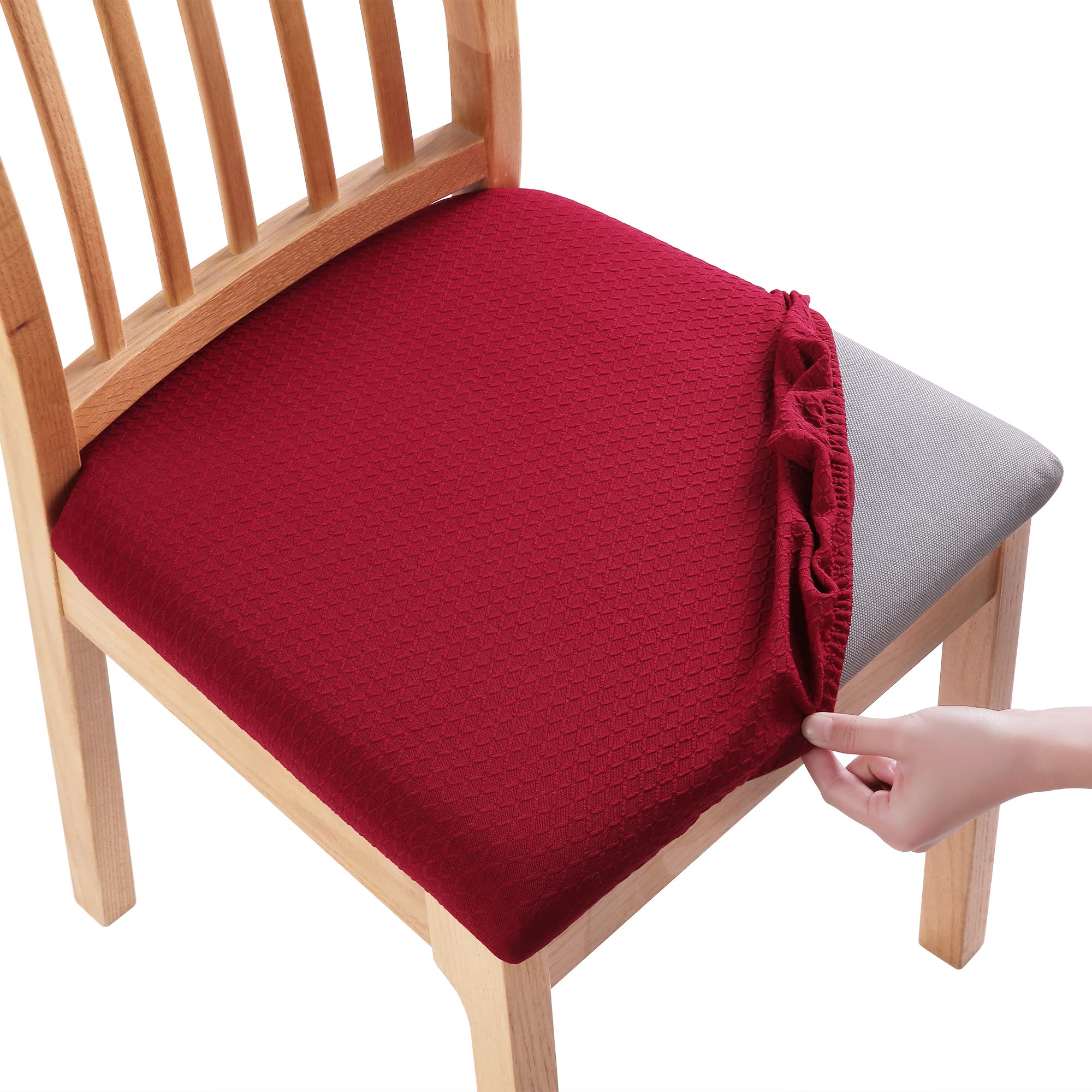 smiry Seat Covers for Dining Room Chairs Stretch Jacquard Dining Room