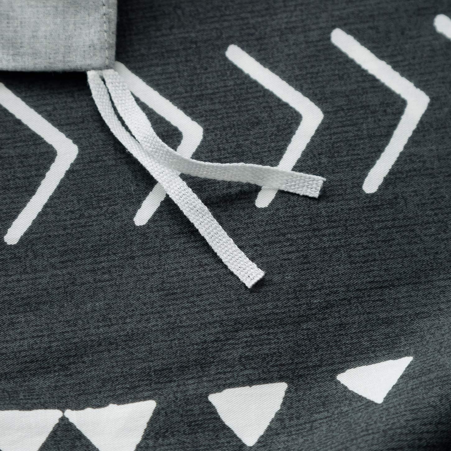 SUSYBAO Black Aztec Duvet Cover King 100% Cotton 3 Pcs Set 1 Southwestern Boho Geometric Duvet Cover with Zipper Ties 2 Pillowcases Tribal Black White Bohemian Striped Bedding Set Soft