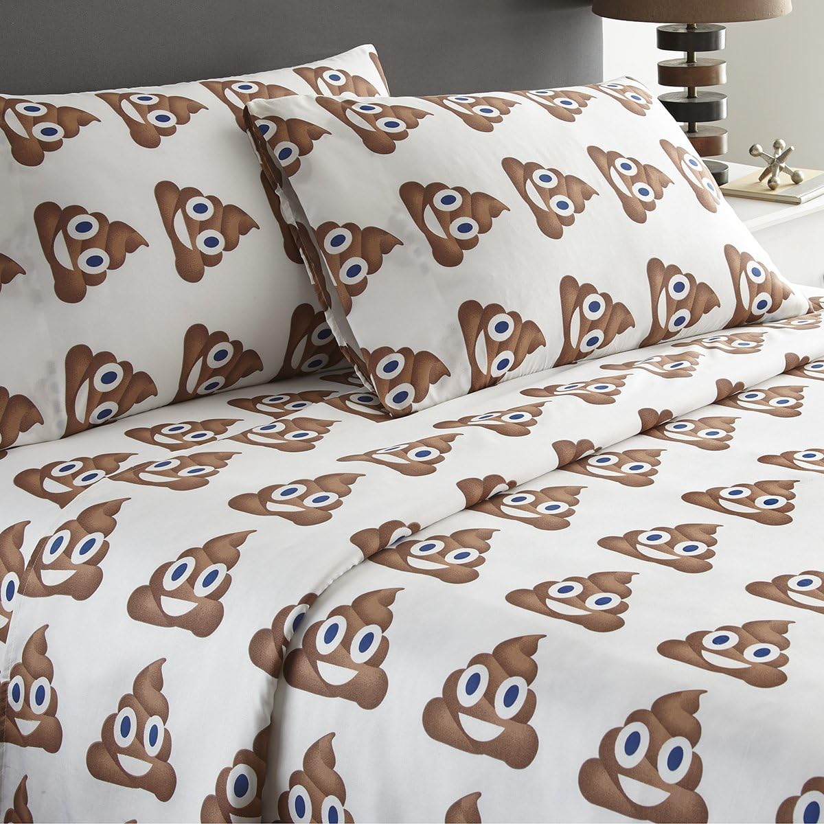 Spirit Linen Hotel 5th Ave Emoji-QU-Poop Queen Poop Emoji 3 Piece Sheet Set