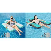 Inflatable Floating Chair, Heavy Duty Pool Floats Adult Lounger with Cup Holder for Swimming Pool, Lake and Beach