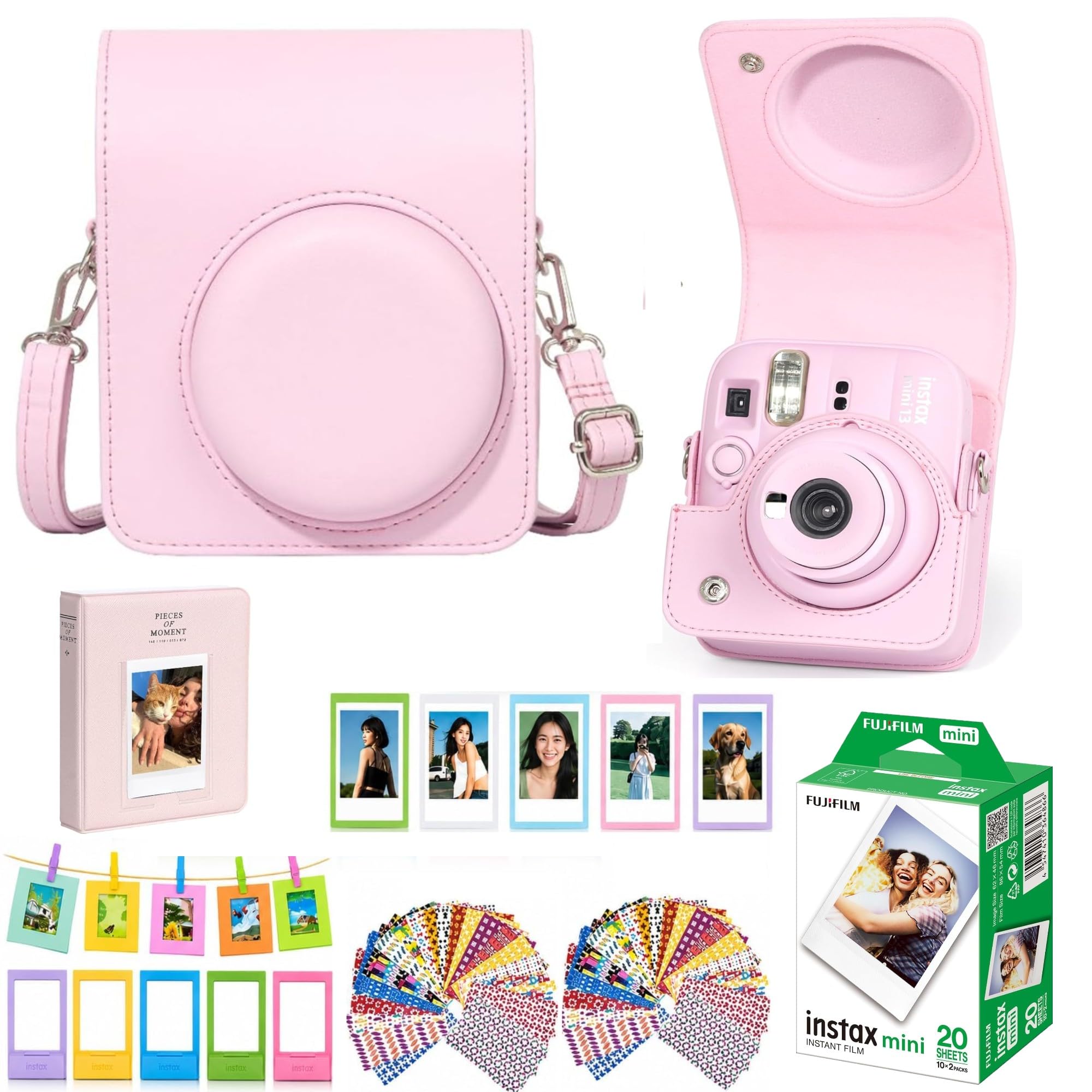 Mini 13 Instant Camera Premium Kit per Fuji Instax Mini 13 Candy Pink include custodia rosa, mini pellicola 20 scatti, mini album fotografico e kit completo di accessori per display fotografico