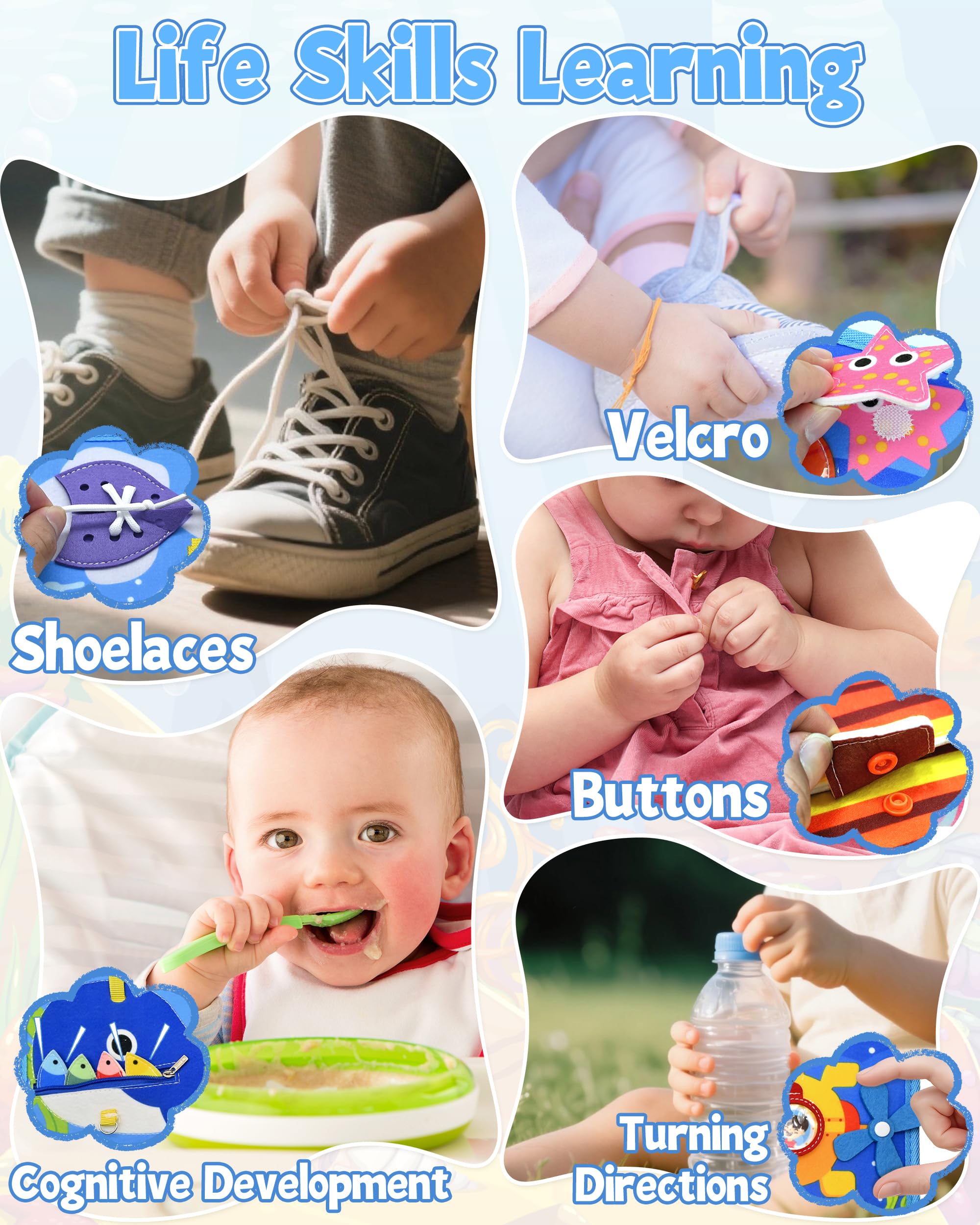 Zabawka dla niemowląt 1 rok Busy Board Montessori, wiek 1 rok, z 6 warstwami desek, zabawka dla dzieci w wieku 1, 2, 3, 4 lata, zabawki do aktywności i rozwoju, prezent dla dzieci w wieku 1–3