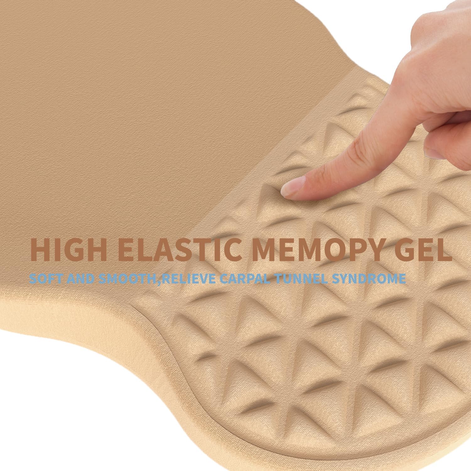 Ergonomic Mouse Pad Wrist Support with Massage Design, Pain Relief Mousepad with Wrist Rest, Memory Foam & Non-Slip PU Base, Computer Mouse Pads for Desk, Office & Home - Earthy Yellow