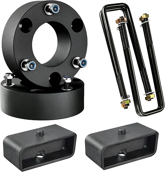 EVIL ENERGY 3" Front and 2" Rear Leveling Kits Compatible with 2007-2024 Chevy Silverado 1500 GMC Sierra 1500 2WD 4WD, 3 inch Front and 2 inch Rear Suspension Forged Strut Spacers Lift Kits Black