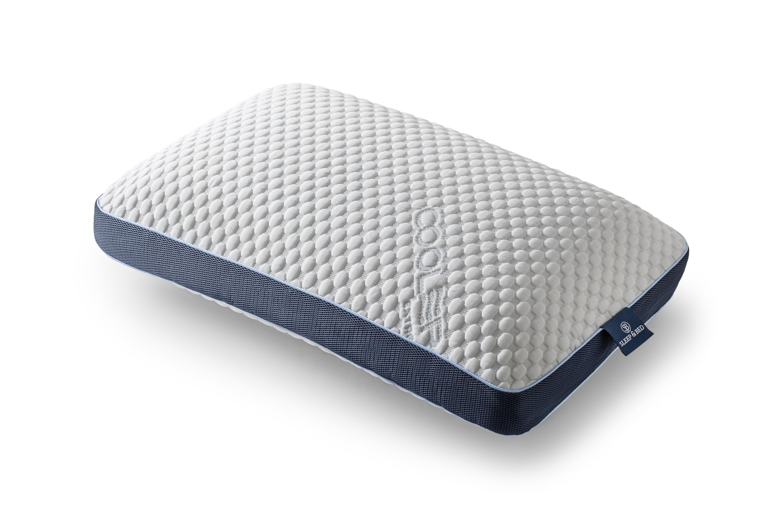 SLEEP & BED Kühlendes Kopfkissen 40x60 cm, Ergonomisches Memory Foam Kissen, Kühlkissen gegen Nachtschweiß, Atmungsaktives Nackenkissen für Seiten-, Rücken- & Bauchschläfer, Waschbarer Bezug