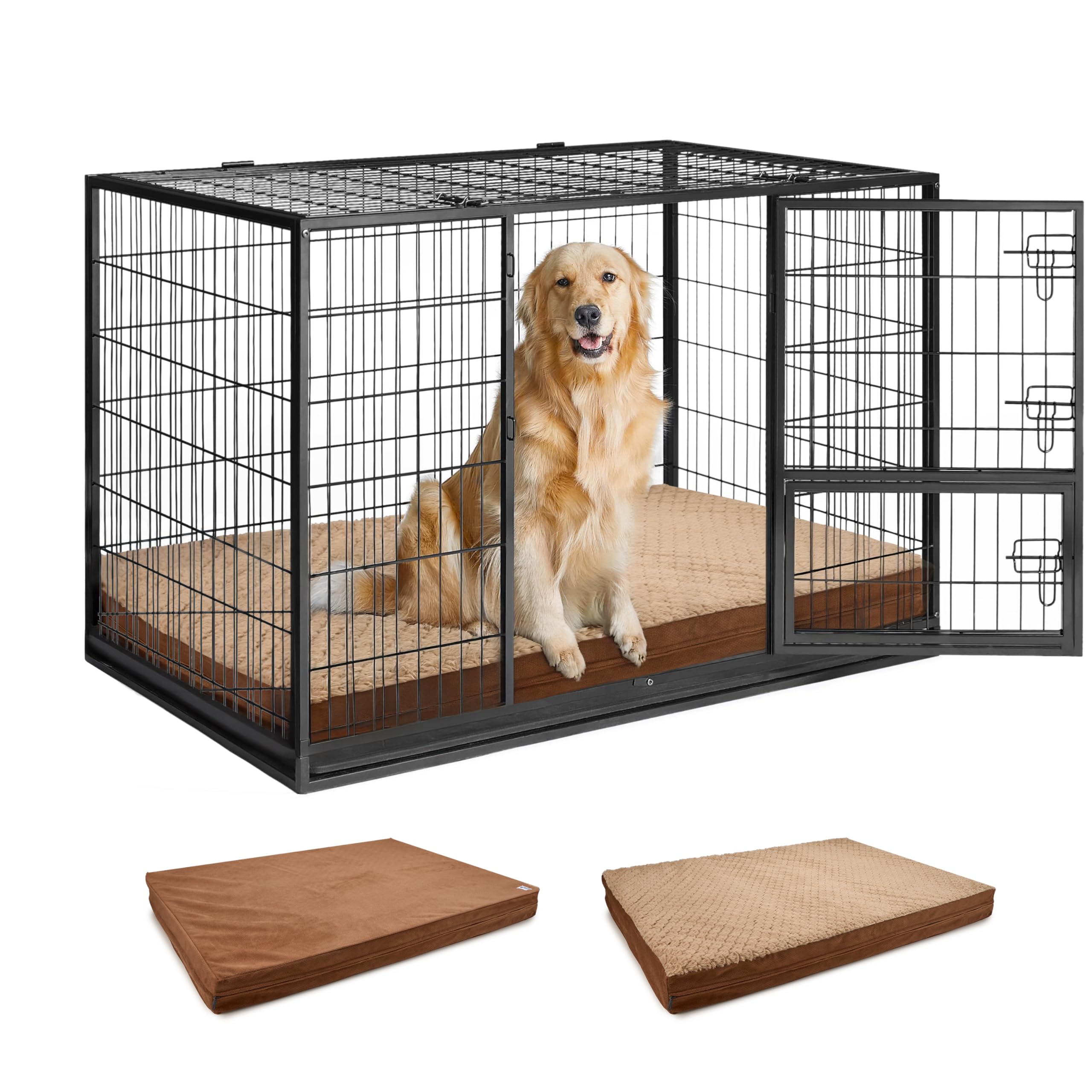 Sytopia Washable Indestructibe 41" Dog Crate Bed for Small, Medium, Large Dogs – Double-Sided Plush, Waterproof, Removable Cover, Thick Orthopedic