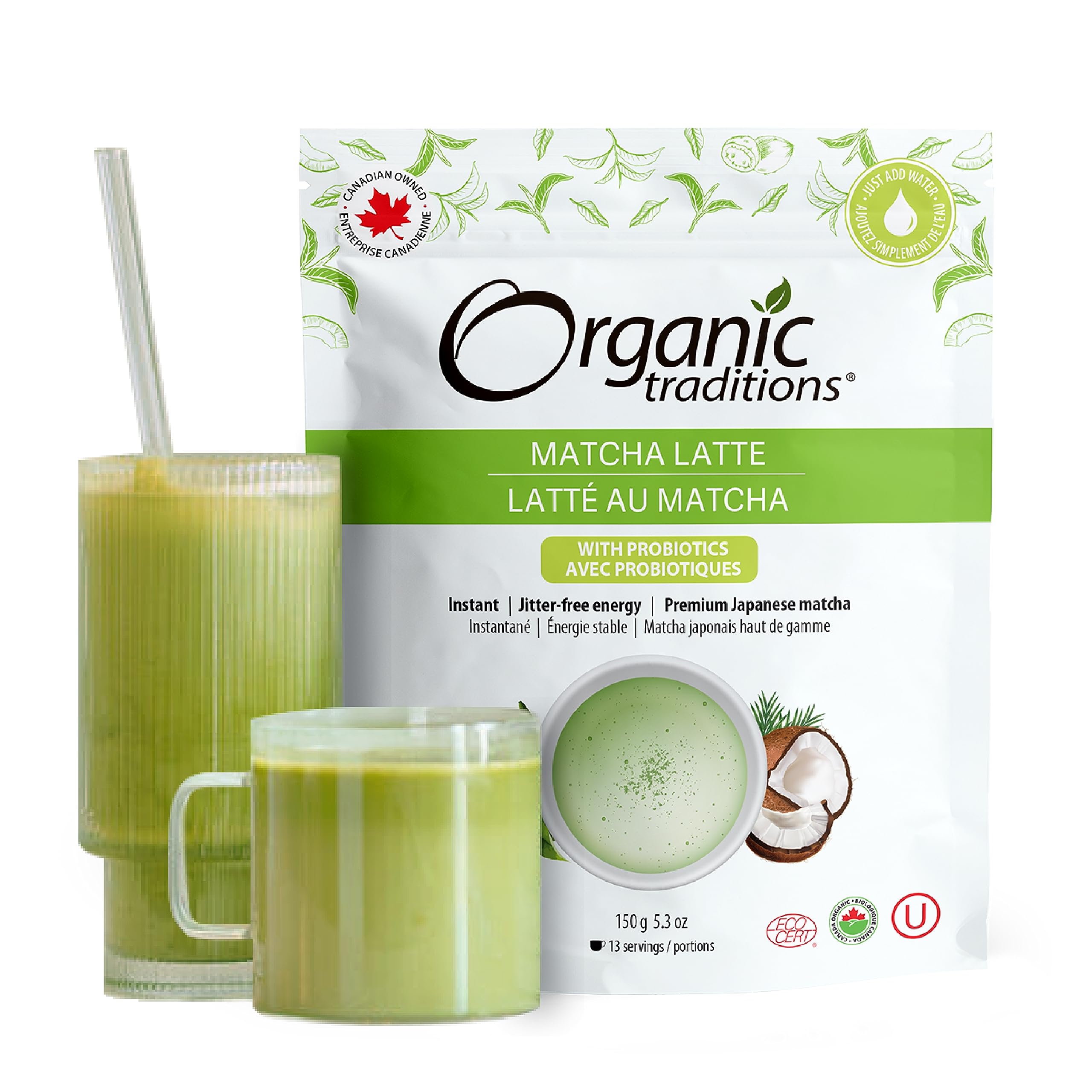 Generic O rganic Traditions Superfood Latte Matcha 5 3 oz Pack of 6 — view 3