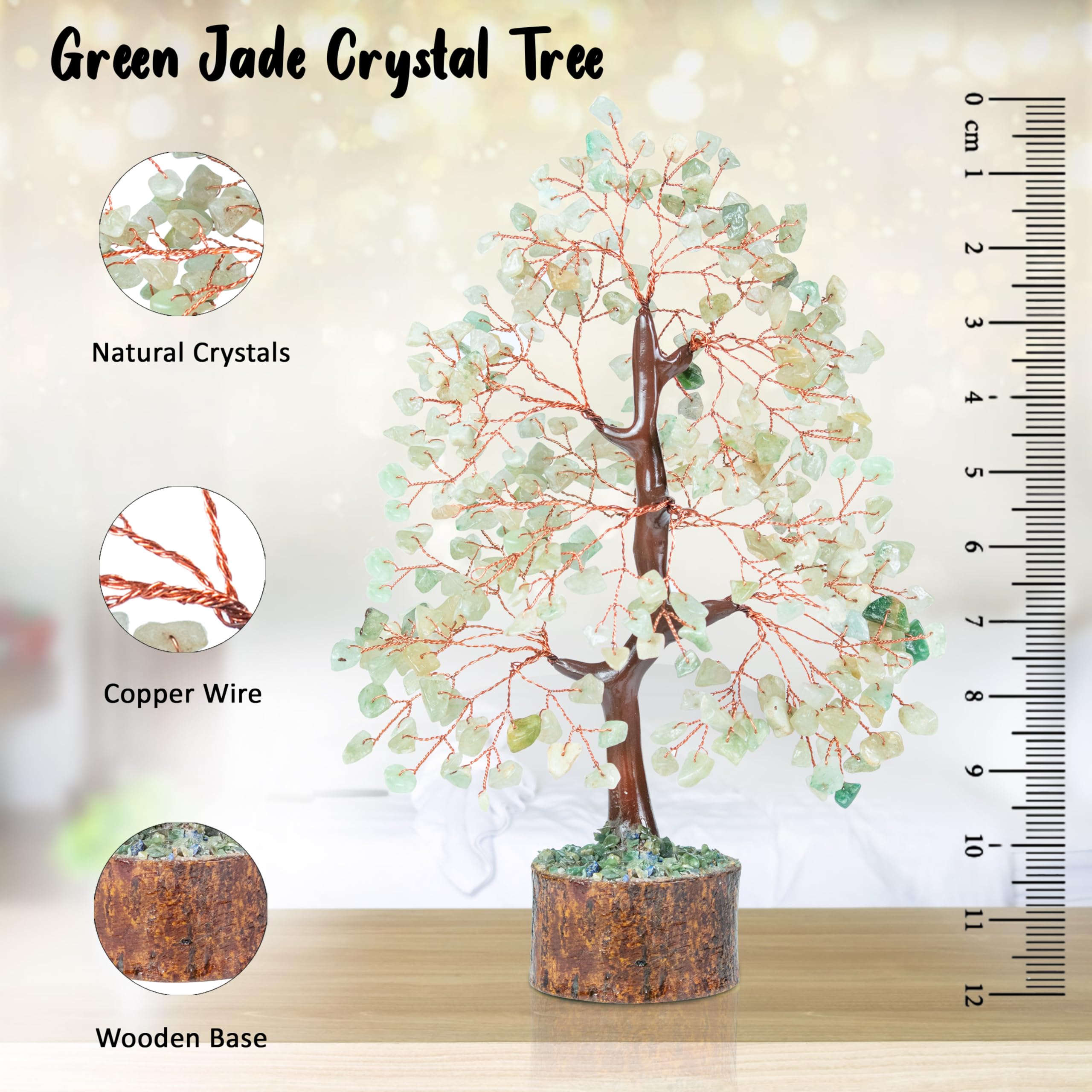 Crocon® Green Jade Crystal Tree of Life, Handmade Gemstone Chakra Tree, Feng Shui Bonsai, Spiritual Gifts - Image 2