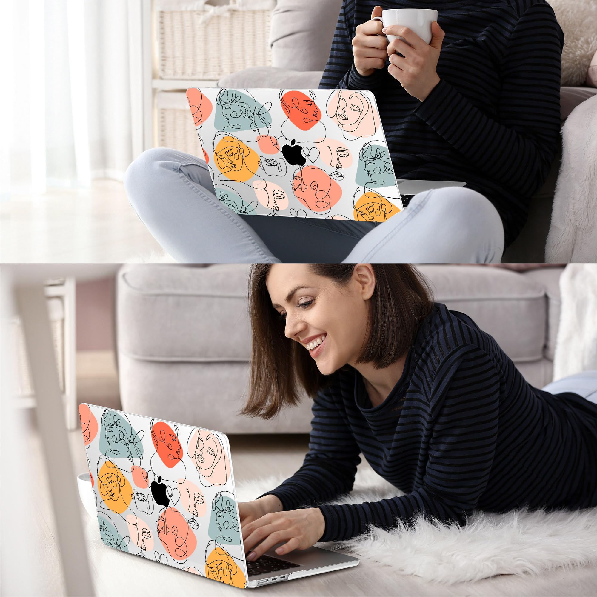 May Chen Compatible with Newest MacBook Air 13.6 Inch Case 2022 Release Model A2681 M2 Chip, Plastic Hard Shell Case Cover MacBook Air 13 inch with Liquid Retina Display and Touch ID, Abstract face