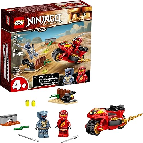 LEGO NINJAGO Legacy Kai’s Blade Cycle 71734 Ninja Motorcycle Playset Building Kit, Featuring NINJAGO Kai and a Snake; New 2021 (54 Pieces)
