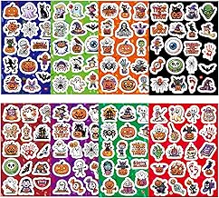 Halloween Stickers, 160Pcs Halloween Party Decorations Stickers Vinyl Waterproof Halloween Sticker Pumpkin Ghost Halloween Labels for Gift