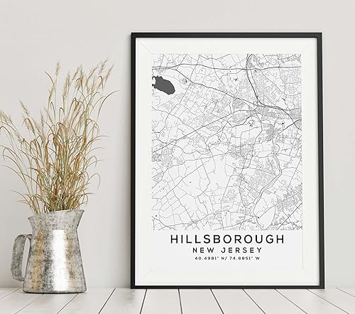 Miniatura 6 de Mapa de Hillsborough, Nueva Jersey, Light 2 (12x16)