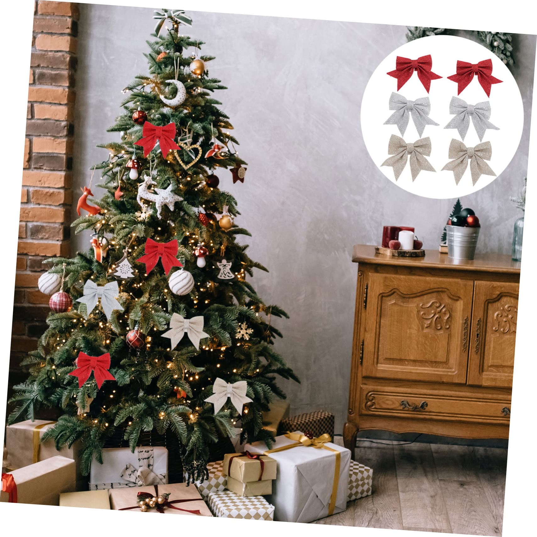 PRETYZOOM 30 Pz Angeli Natalizi angioletti Natalizi Fiocco Natalizio Glitterato Decorazioni con Fiocco di Natale Decorazioni Natalizie Ghirlanda Decorazioni Natalizie Coperto