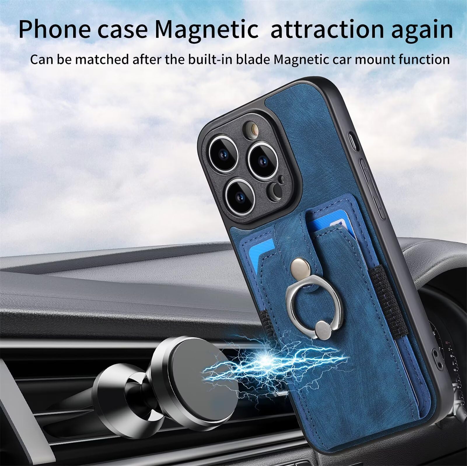 JayModCase Cover per Samsung Galaxy M55 5G Case Protezione Fotocamera Scorrevole con Anello Supporto Rotante a 360° Grado Militare Antiurto Custodia per Samsung M55 5G - Nero